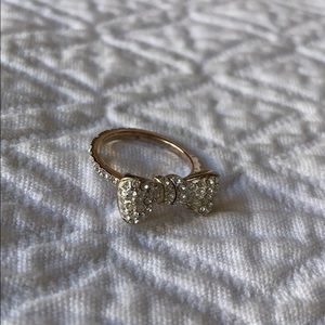 Swarvoski Crystal Sterling Silver Bow Ring
